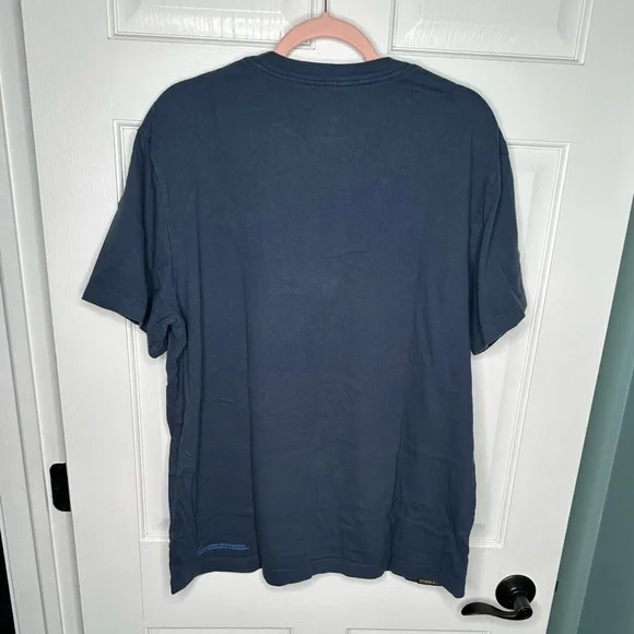 Wuxly XL Organic Cotton T-Shirt Made in Canada Origami Bird Logo Navy Blue - Picture 3 of 14